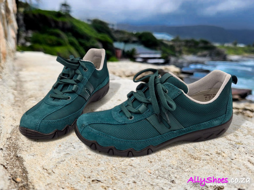 Hotter, Leanne II, Teal, Nubuck & Suede Ally Shoes Hermanus